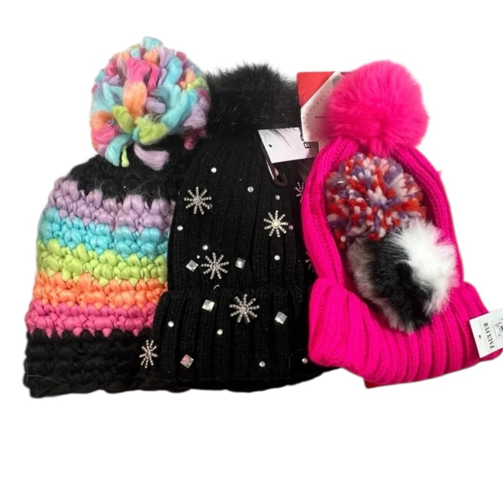 BP‎ Beanies Bundled, One Size Fits All. Pink, Black, Multi-Color